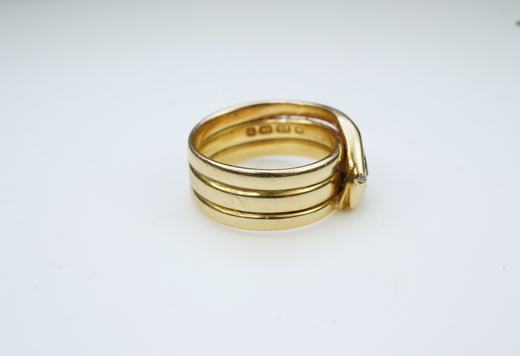 A Victorian gold ring, circa 1876
